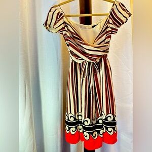 Striped Red and Black Women's Dress